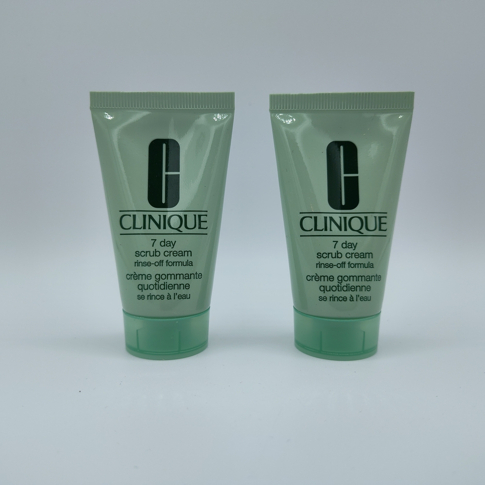 Clinique 7 Day Scrub Cream Duo | 2×30ml Rinse-Off Exfoliator | Travel Set